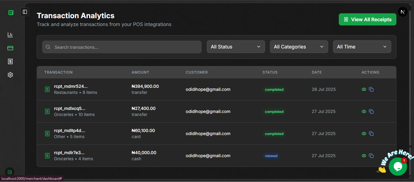 Dashboard Transaction Analytics